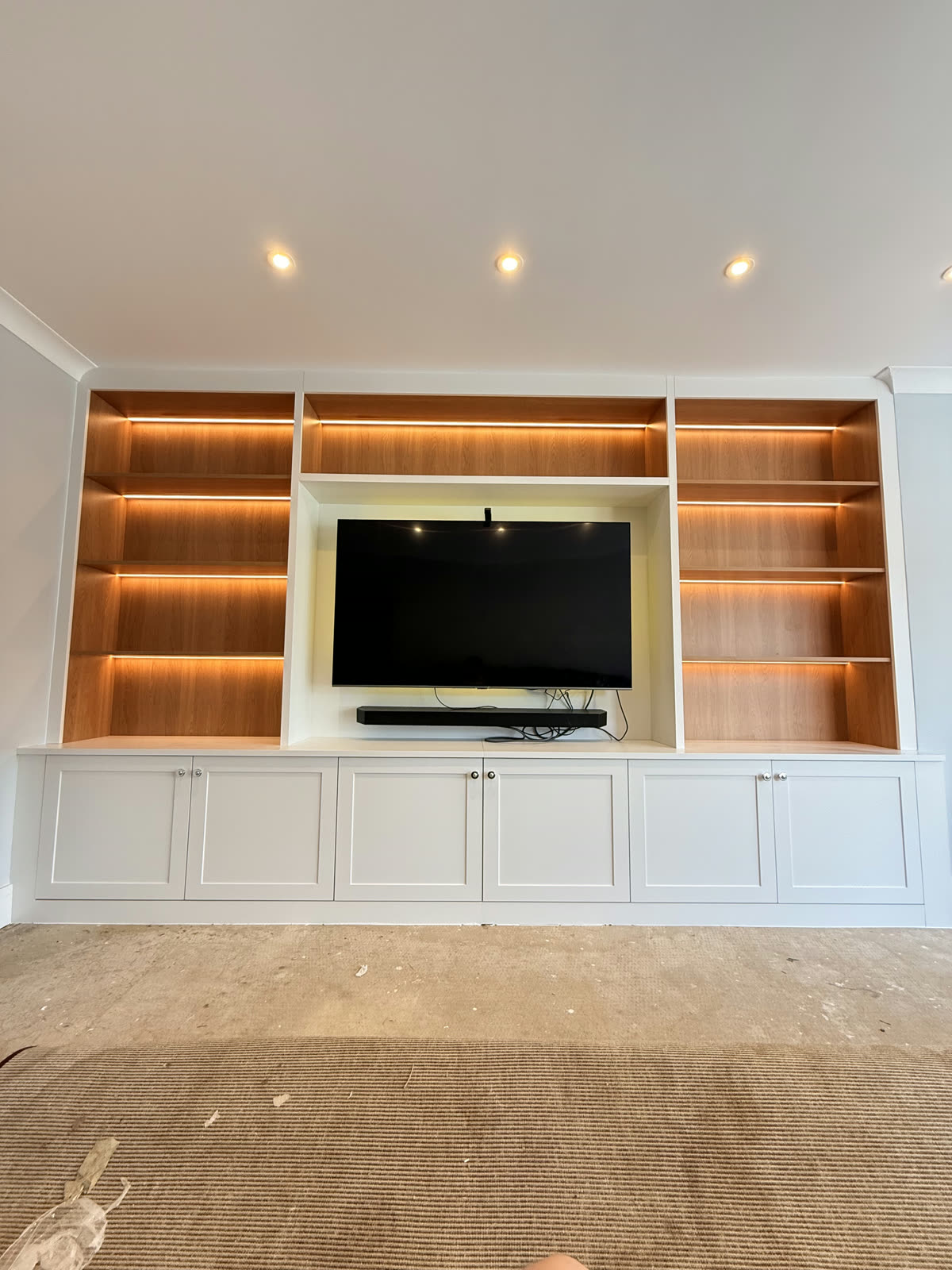 Media wall project by Wrightwood Bespoke Carpentry